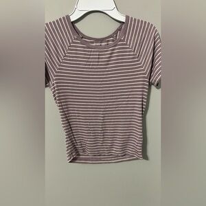 AE Striped Purple and White Soft & Sexy Tee Size Xs